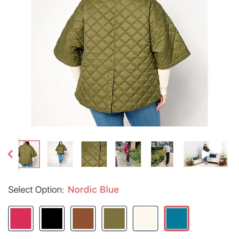 Joan Rivers Teal Quilted Poncho NWOT! - Picture 2 of 2